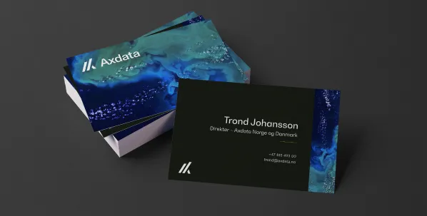 Mockupbilde av forretningskort for Axdata