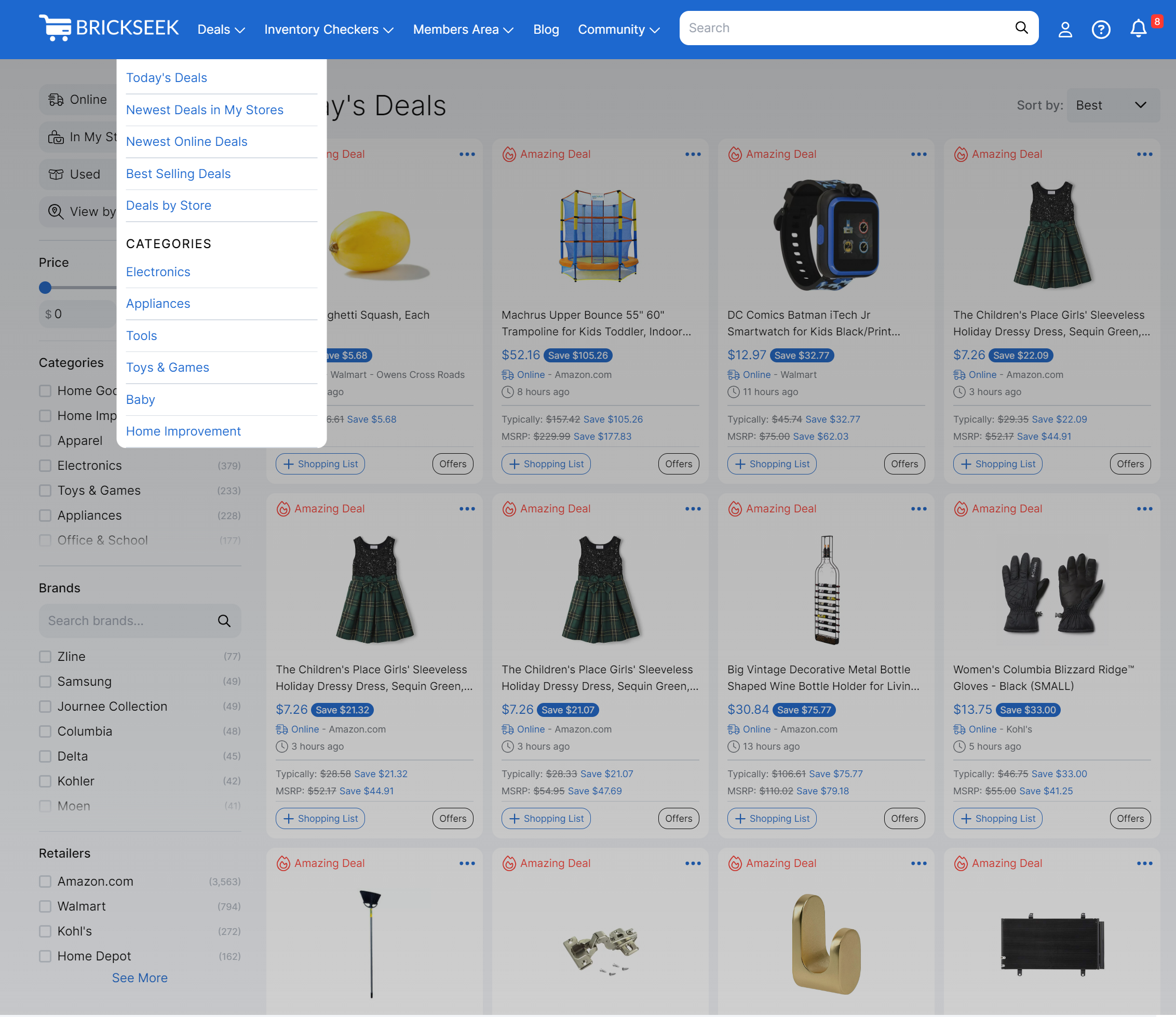 BrickSeek Deals Page Guides Brickseek