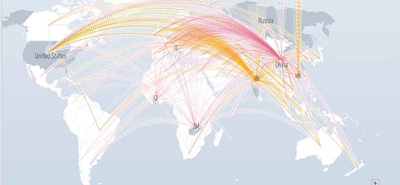 mapa de ataque DDOS software de rastreo