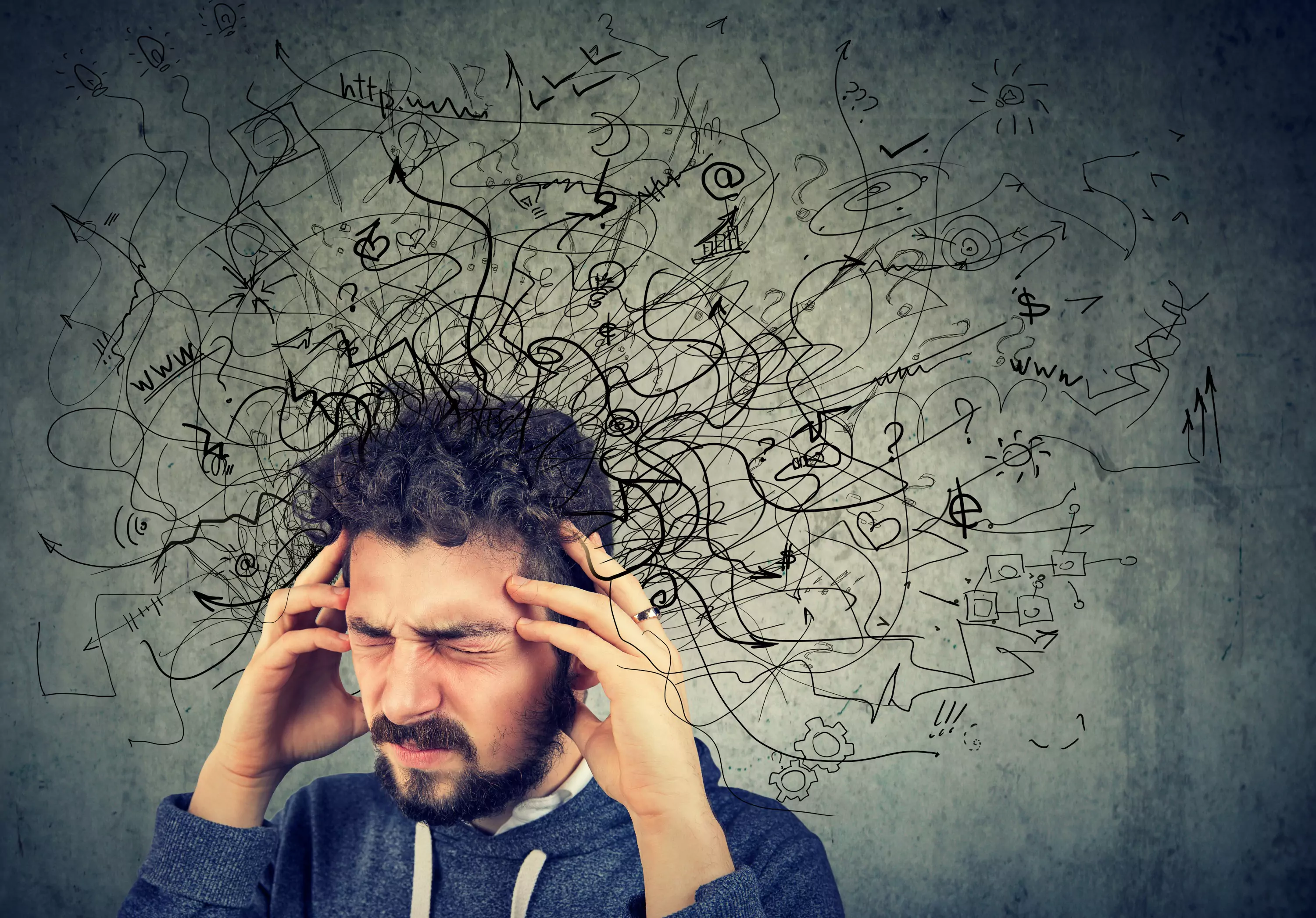 a person looking stressed