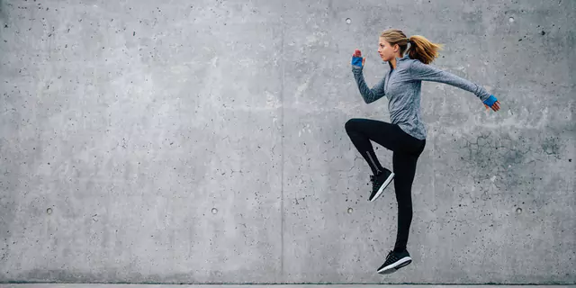 a person jumping outdoors