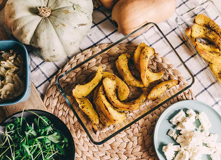 Grilled squash on rack
