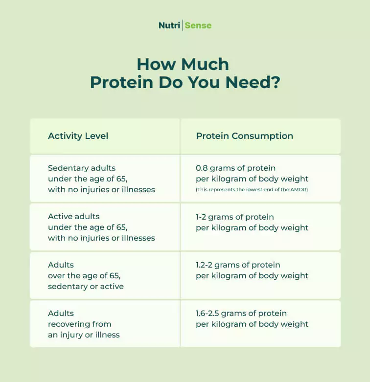 Infographic showing how much protein you need