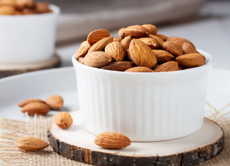 a bowl of almonds