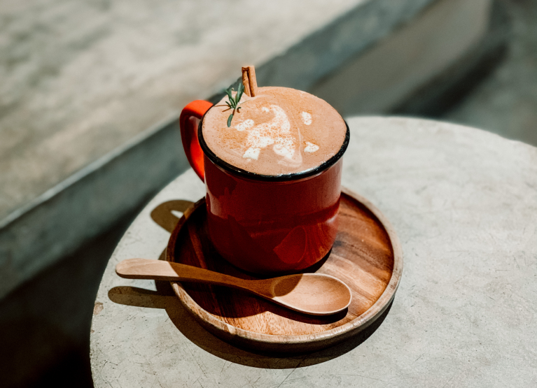 a cup of latte