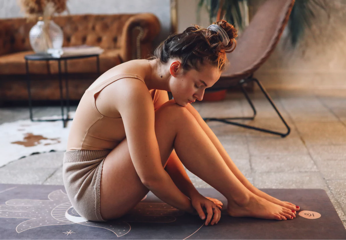 a girl doing yoga