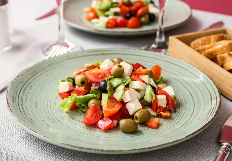a greek salad plate