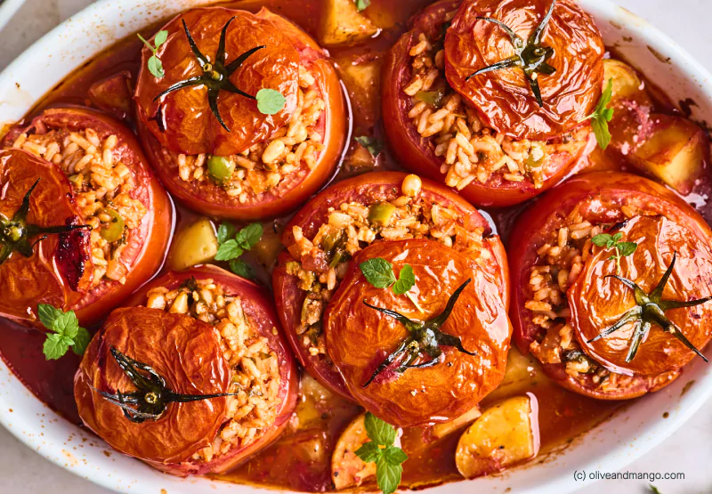a plate of baked veggies
