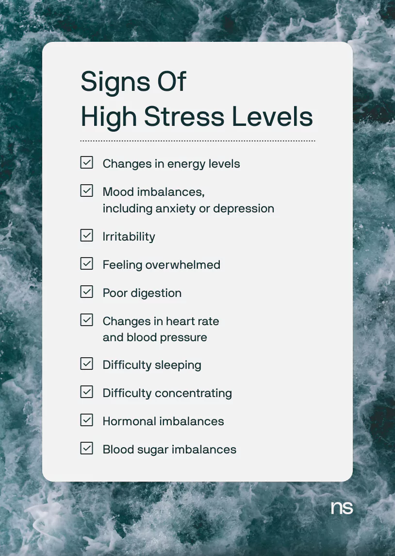a graphic list of signs of high stress levels
