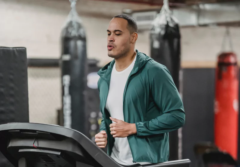 a man running on the treadmill