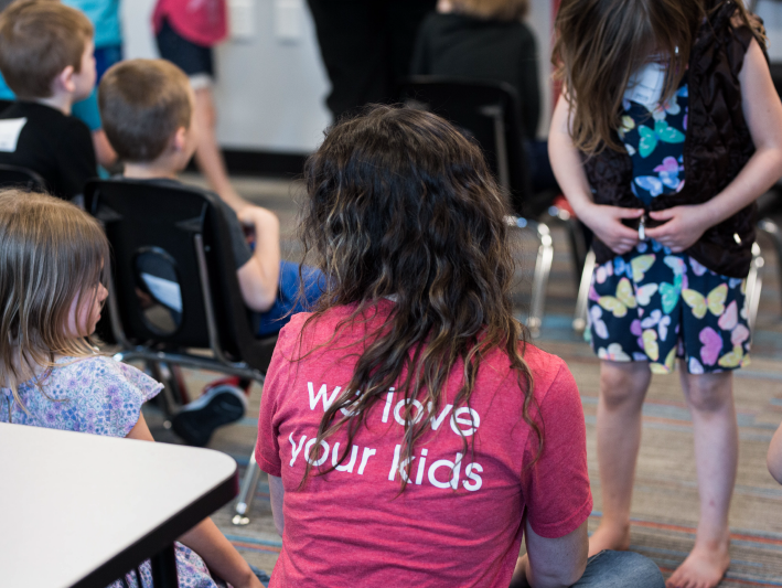 ekids staff looking after kids
