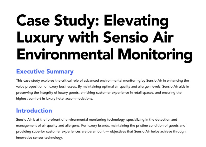 Sensio Air - Case Studies | Monitor airborne pathogens in real-time