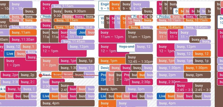 The founders of katch believe that overbooked calendars like this one are getting in the way of what’s most important in life. (Image courtesy of katch’s twitter feed)