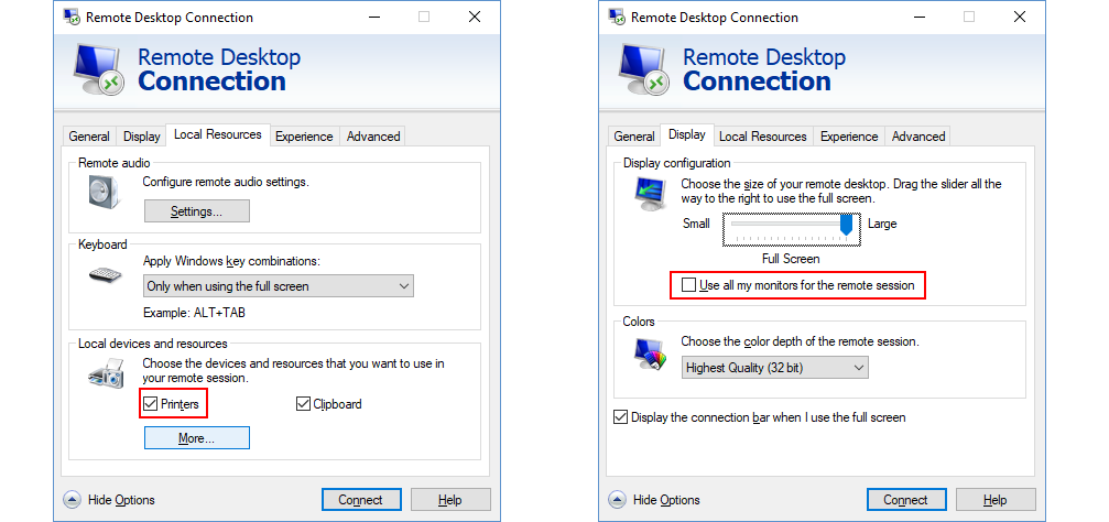 Innstillinger for eksternt skrivebord