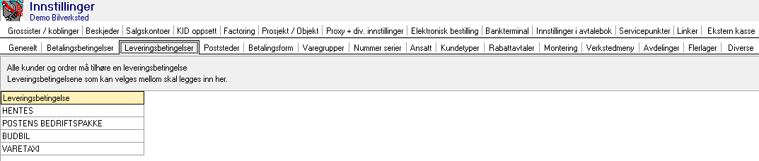 Fane Leveringsbetingelser