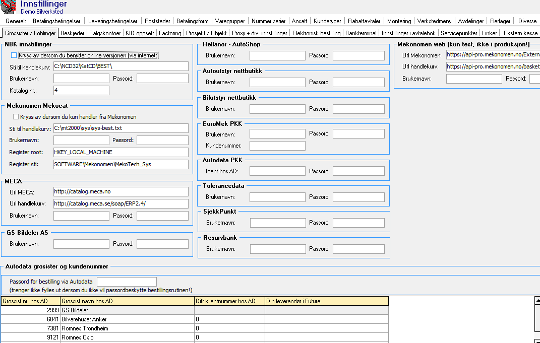 Fane Grossister og Koblinger