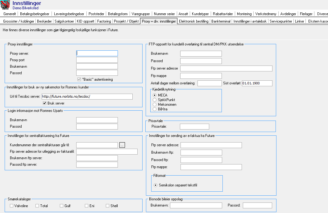 Fane Proxy + div innstillinger