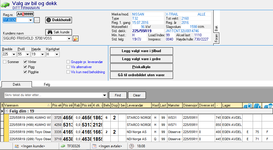 Velg bil i Future Dekk