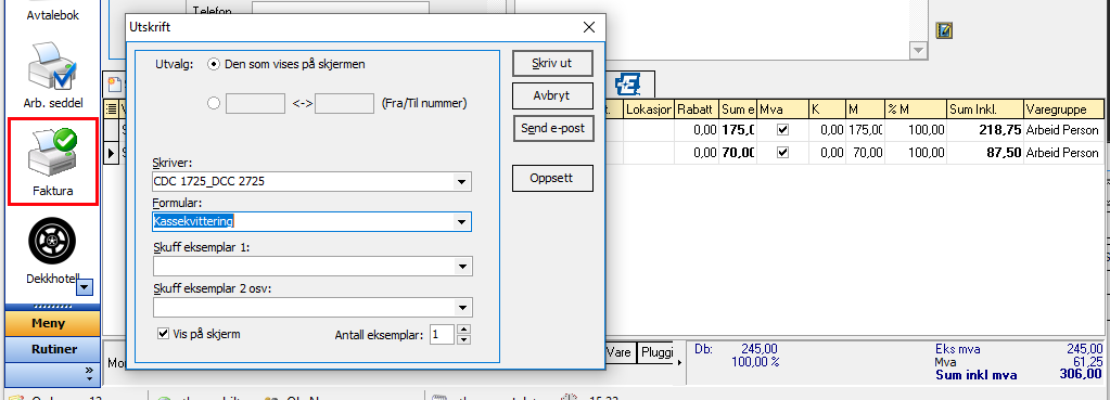 Fakturering av ordre