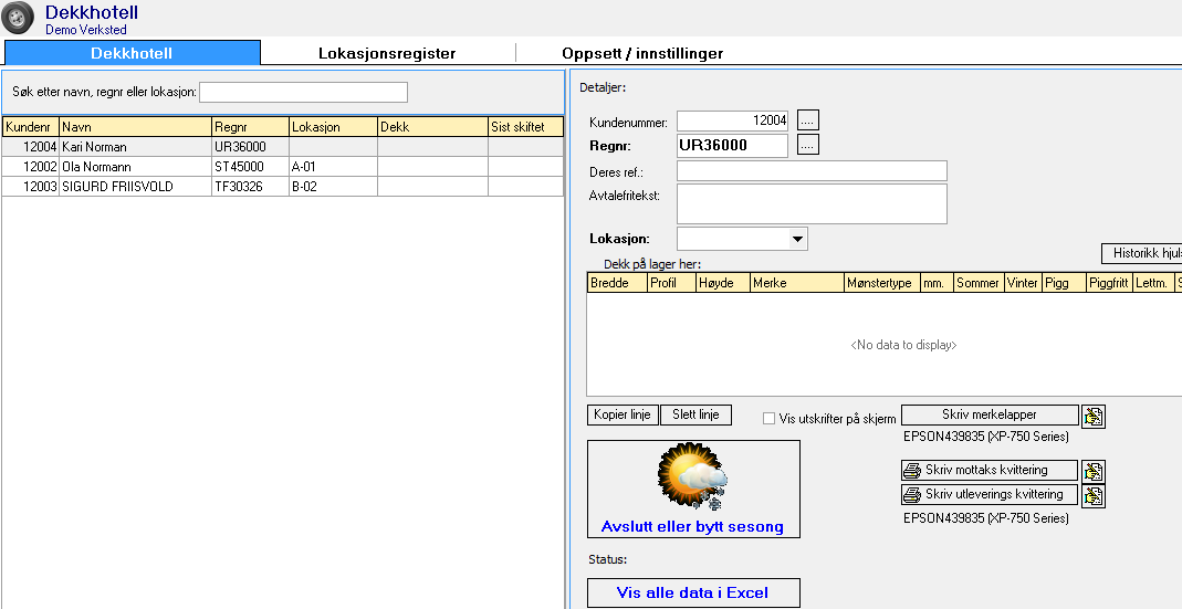 Oppretting av dekkhotellavtale