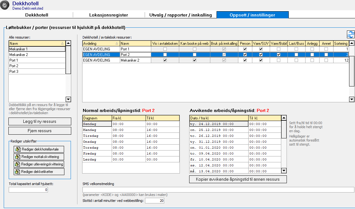 Innstillinger - oppsett.