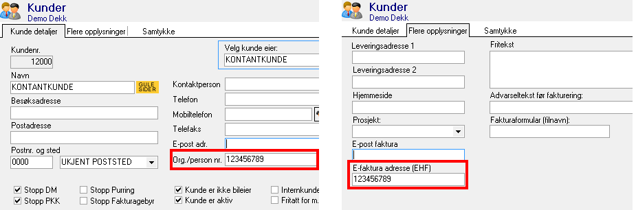 Tekstfelt for orgnr.