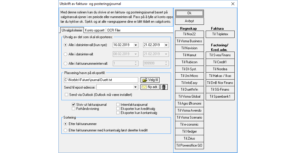 Faktura- og posteringsjournal