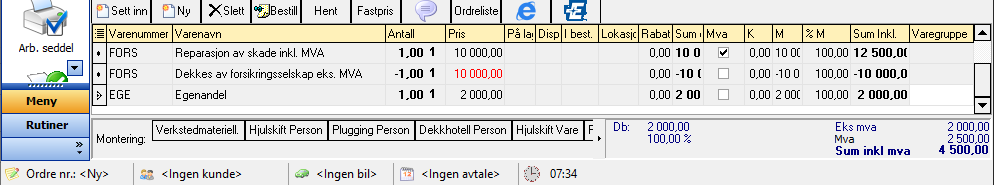 Forsikringssak for firmakunde, faktura til firmakunde