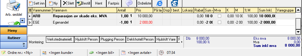 Forsikringssak for firmakunde, faktura til forsikringsselskap