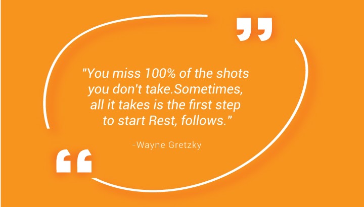 "Vous ratez 100% des coups que vous ne prenez pas. Parfois, tout ce qu'il faut, c'est le premier pas pour commencer à Rest, suit." - Wayne Gretzky