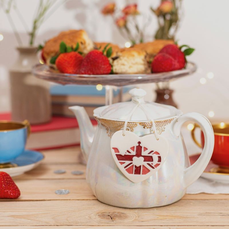 Pink Union Jack Teapot - Hand made Ceramic and Porcelain Gifts