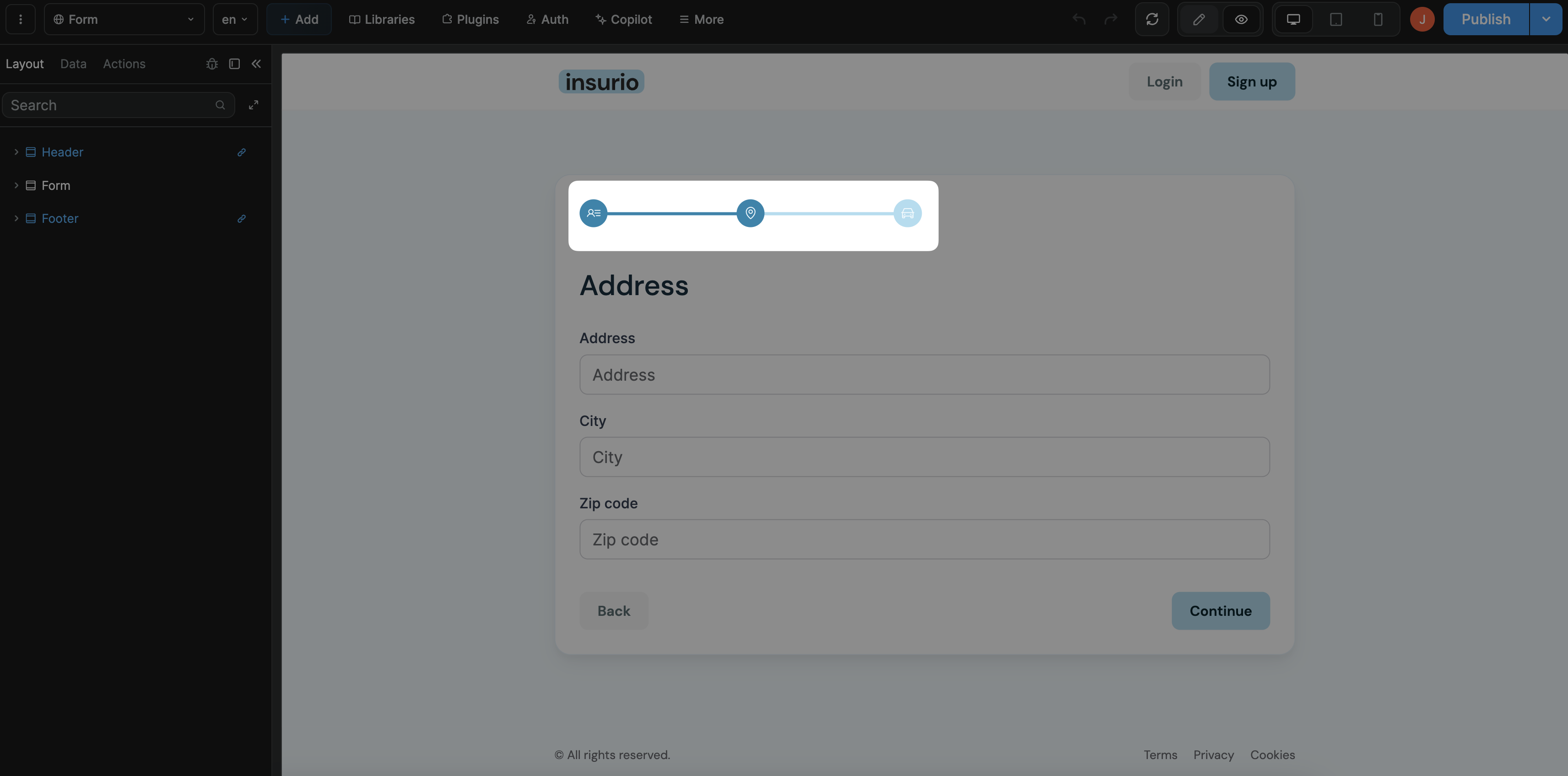 Multi-step form progress indicator