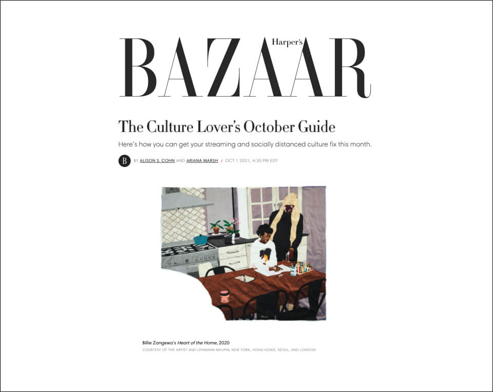 Harper's Bazaar - The Culture Lover’s October Guide
