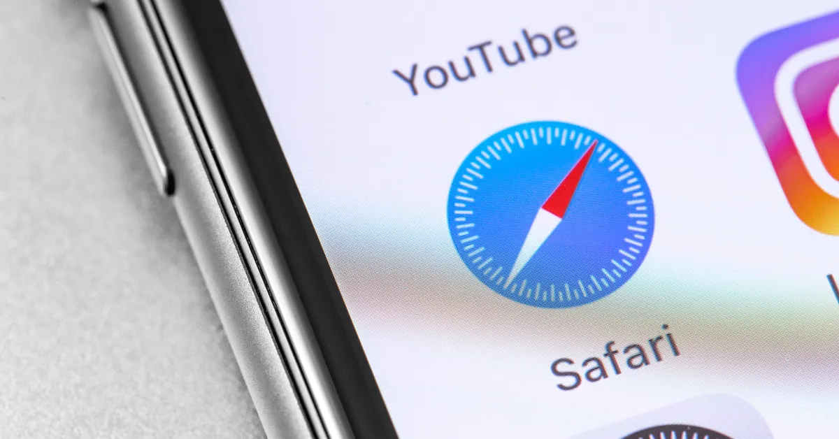 Safari icon on smartphone display.