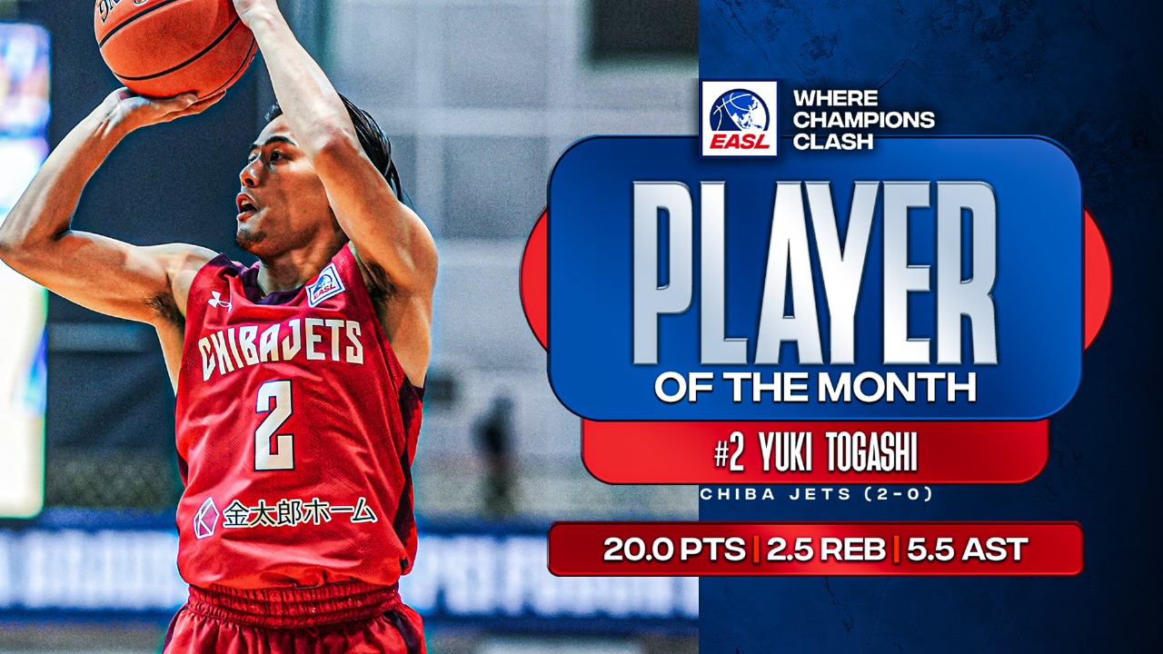 October Player of the Month Yuki Togashi of Chiba Jets EASL