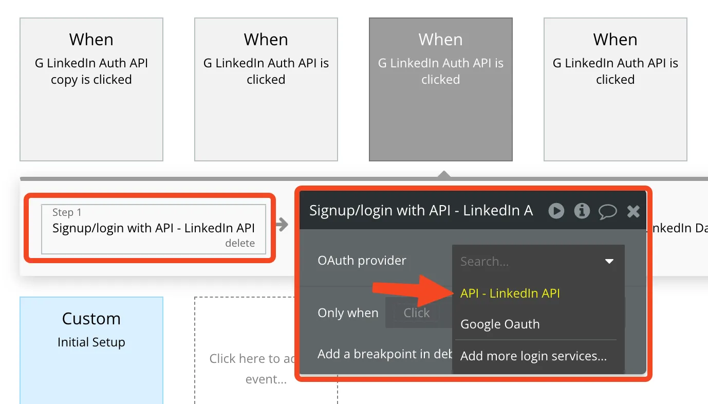 How to  create Login Workflow to implement ‘Sign In with LinkedIn’ in Bubble app