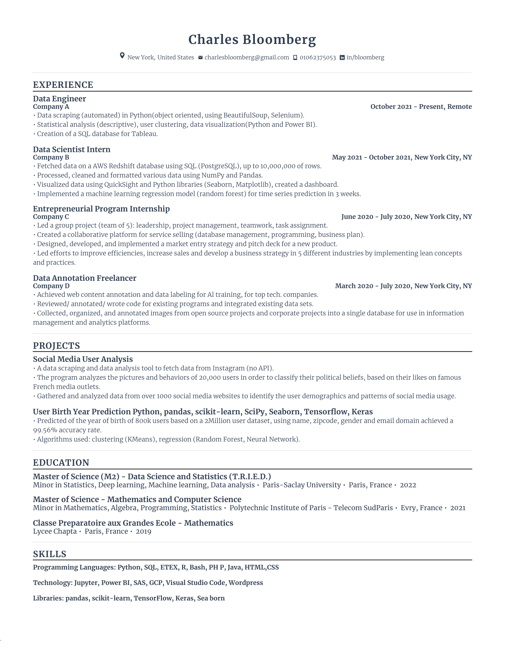 Scientist Cv Examples