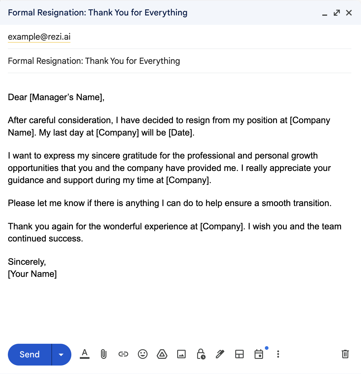 Polite Resignation Email