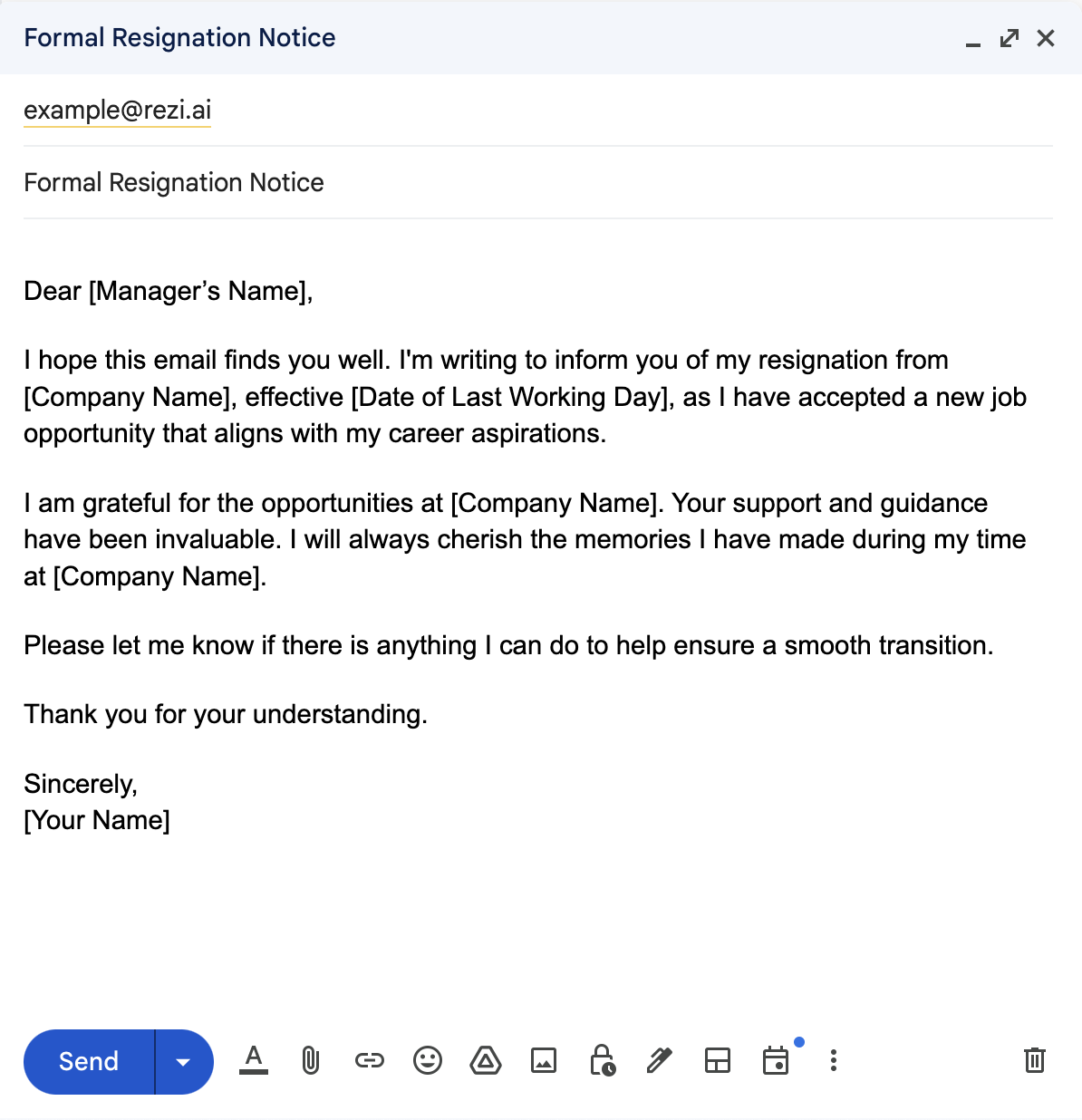 Resignation Email for New Job Opportunity