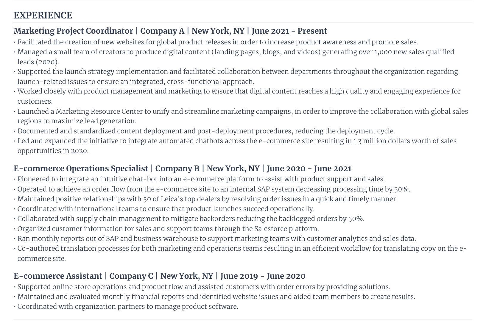 How to Write a Perfect Resume Work Experience Section (With Examples)