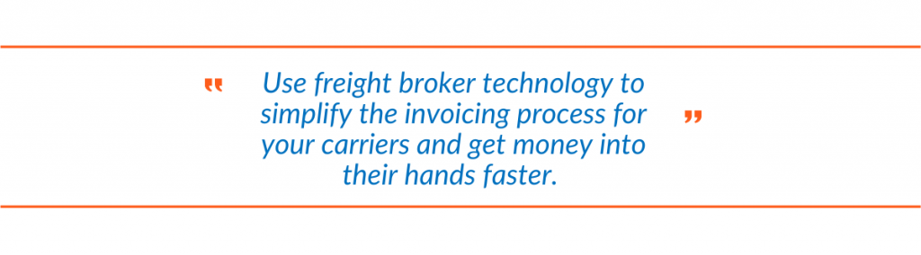 Quote about using freight broker technology