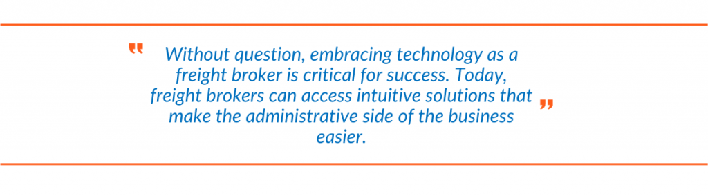 Quote describing the importance of freight broker technology