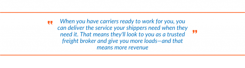 Quote describing working with freight shippers