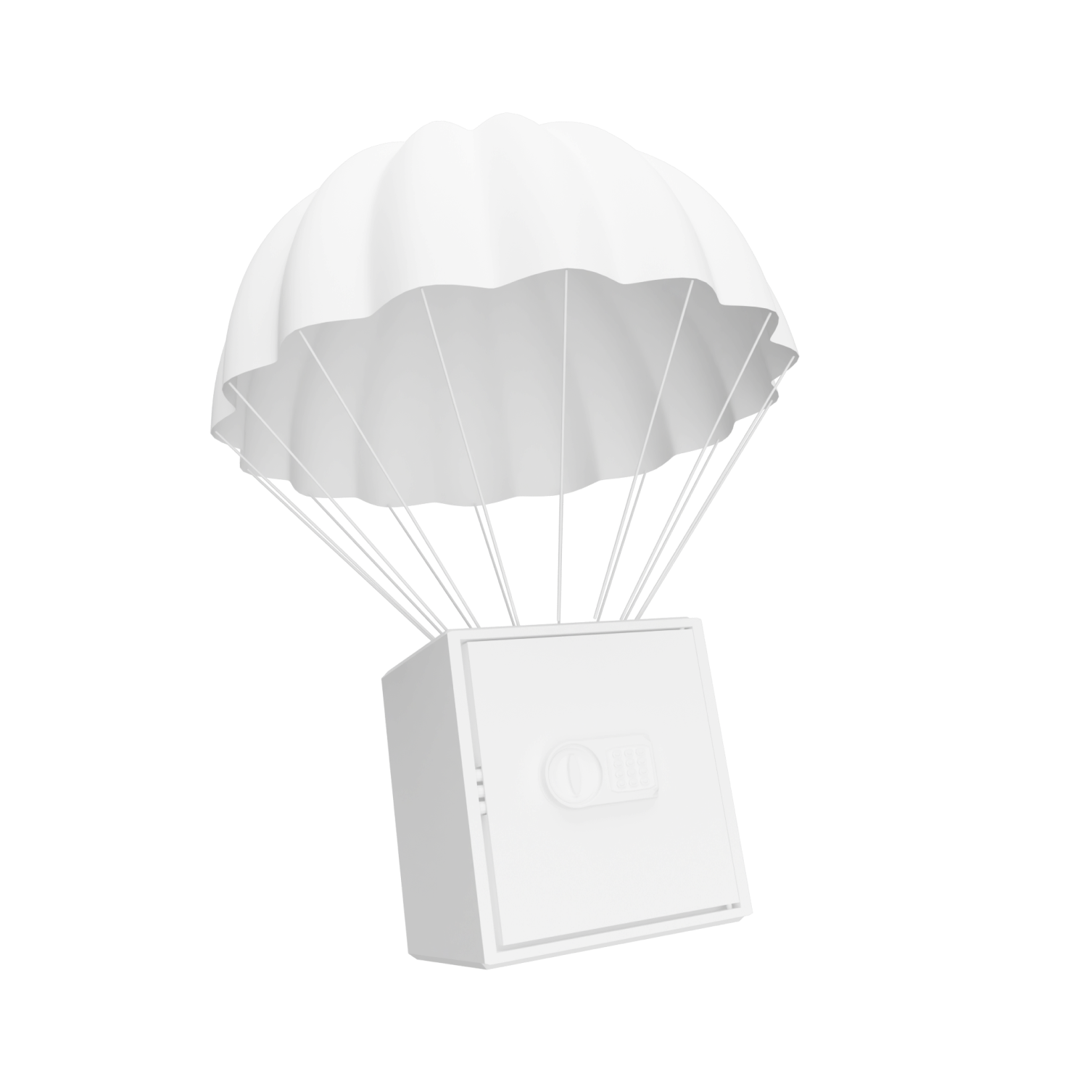 Safe attached to a parachute