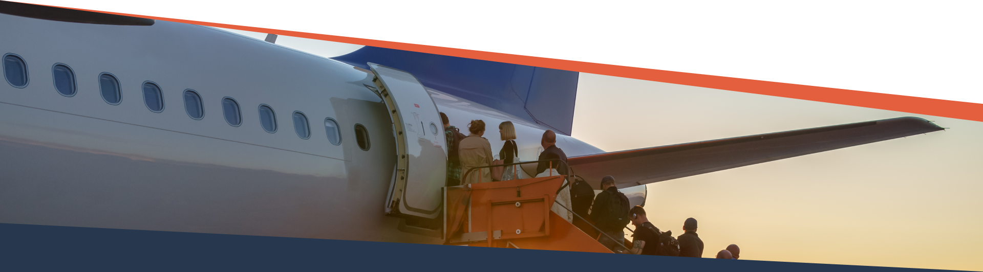 Boarding airplane