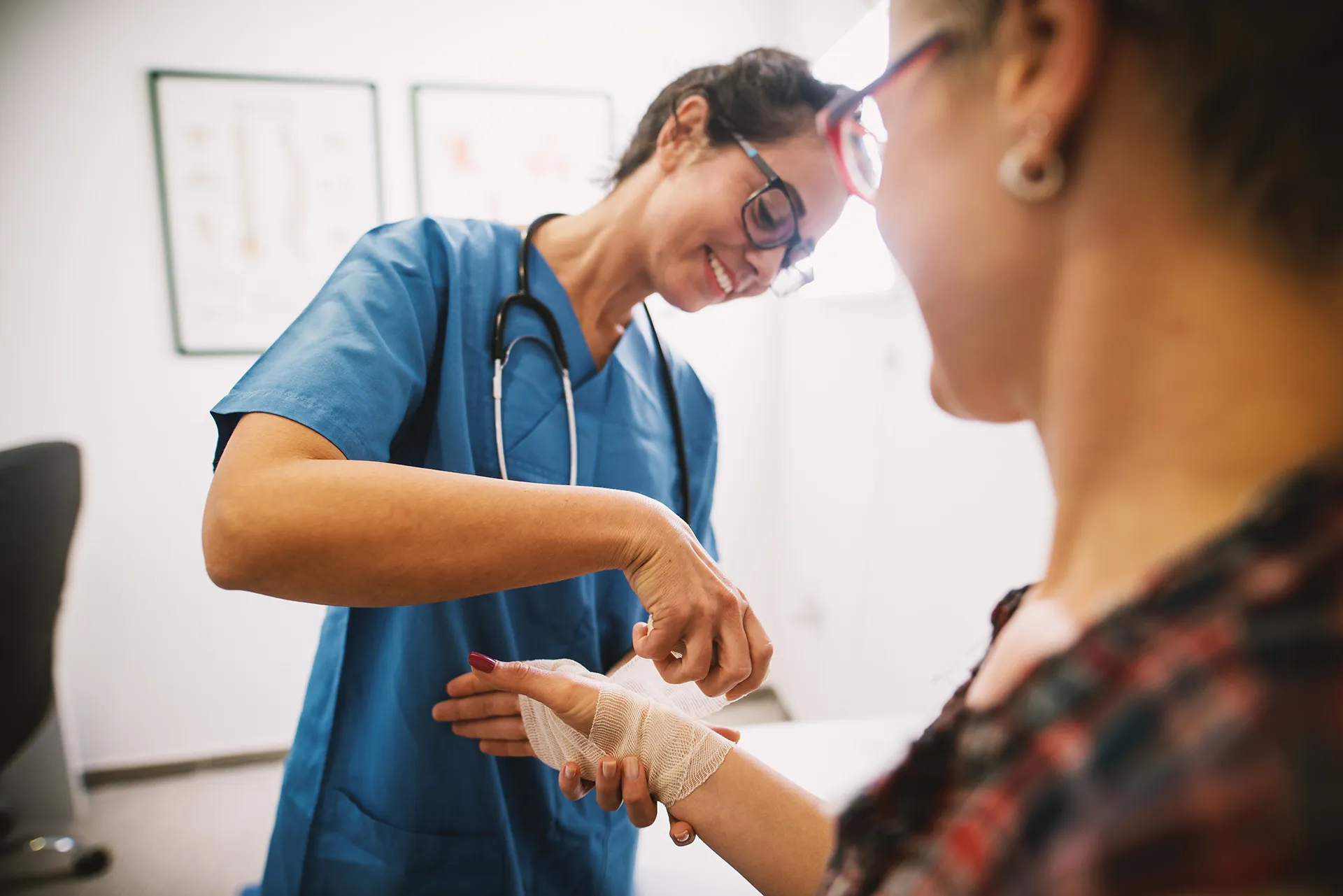 Doctor treating patient