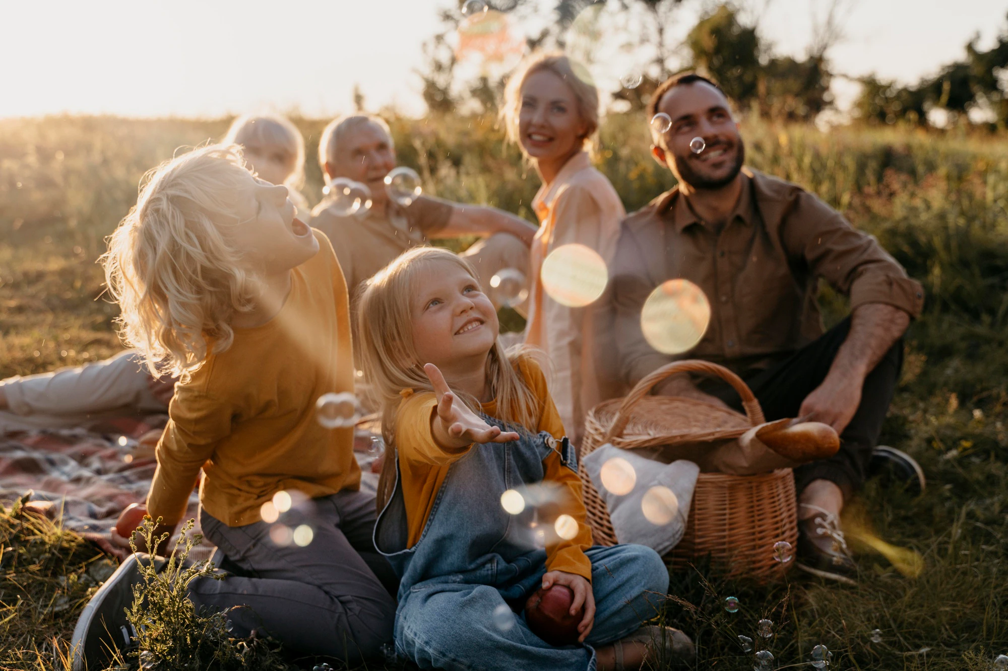 Happy family enjoying the outdoors