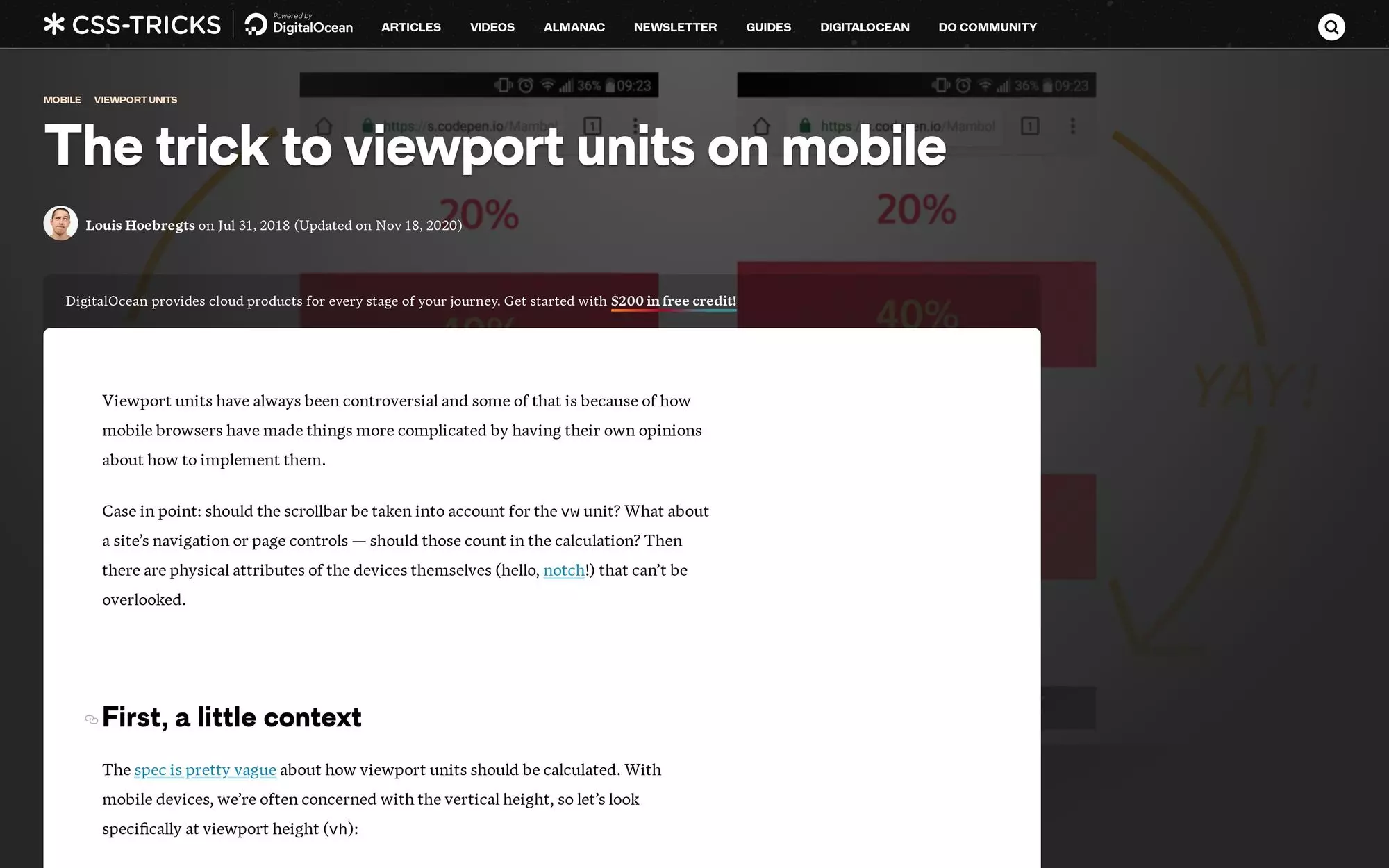 The trick to viewport units on mobile | CSS-Tricks