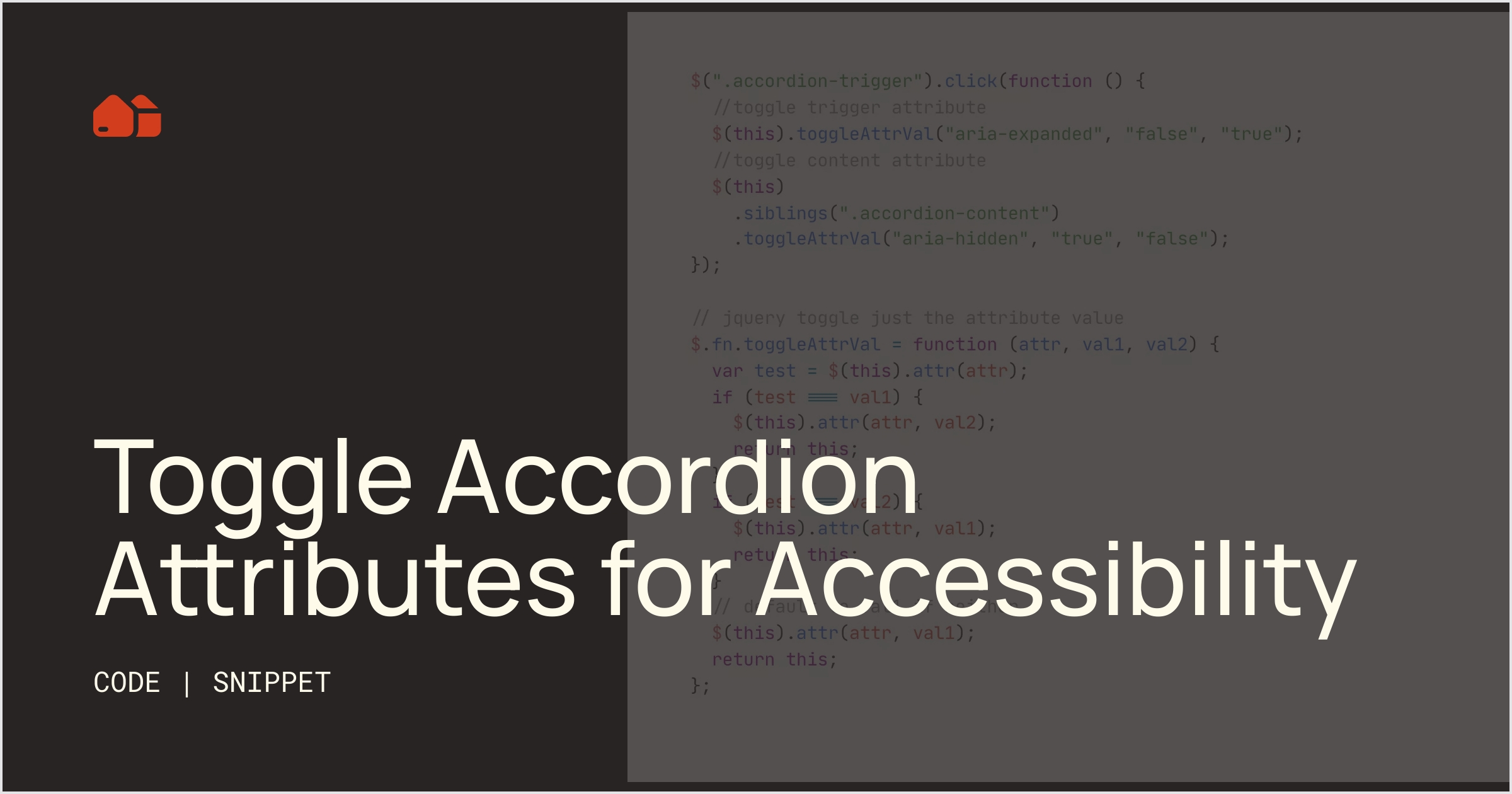 Toggle Accordion Attributes for Accessibility [Snippet] NoCode Supply Co.