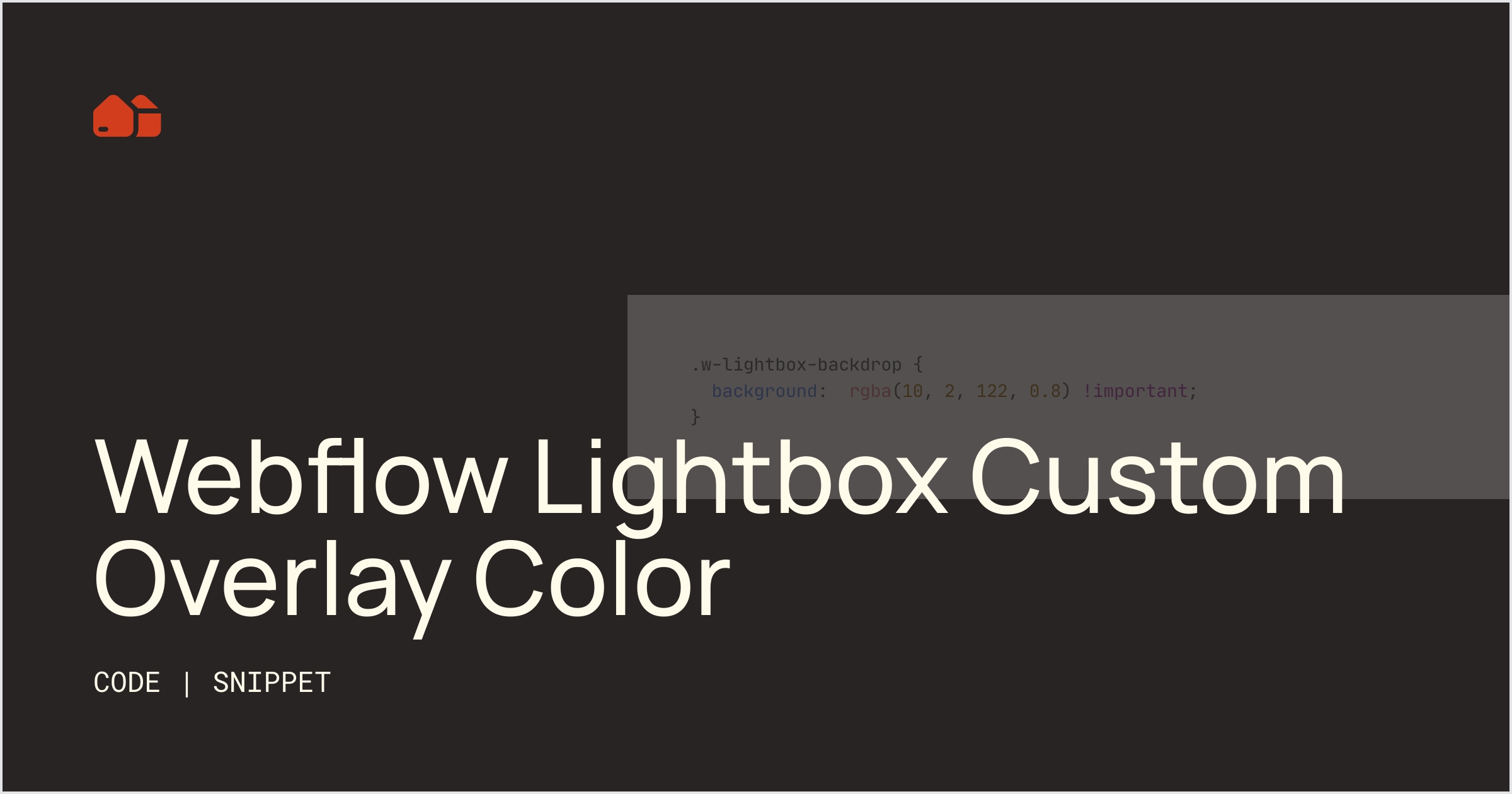 flow Lightbox Custom Overlay Color [Snippet] NoCode Supply Co.